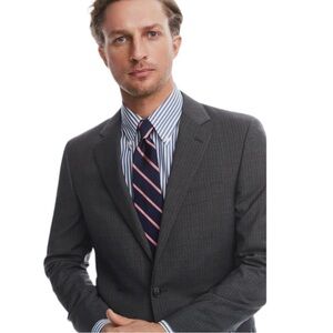 Brooks Brothers Gray & Blue Pinstripe Suit Jacket Blazer size 41 R